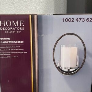 Bronze and White Wall Sconce